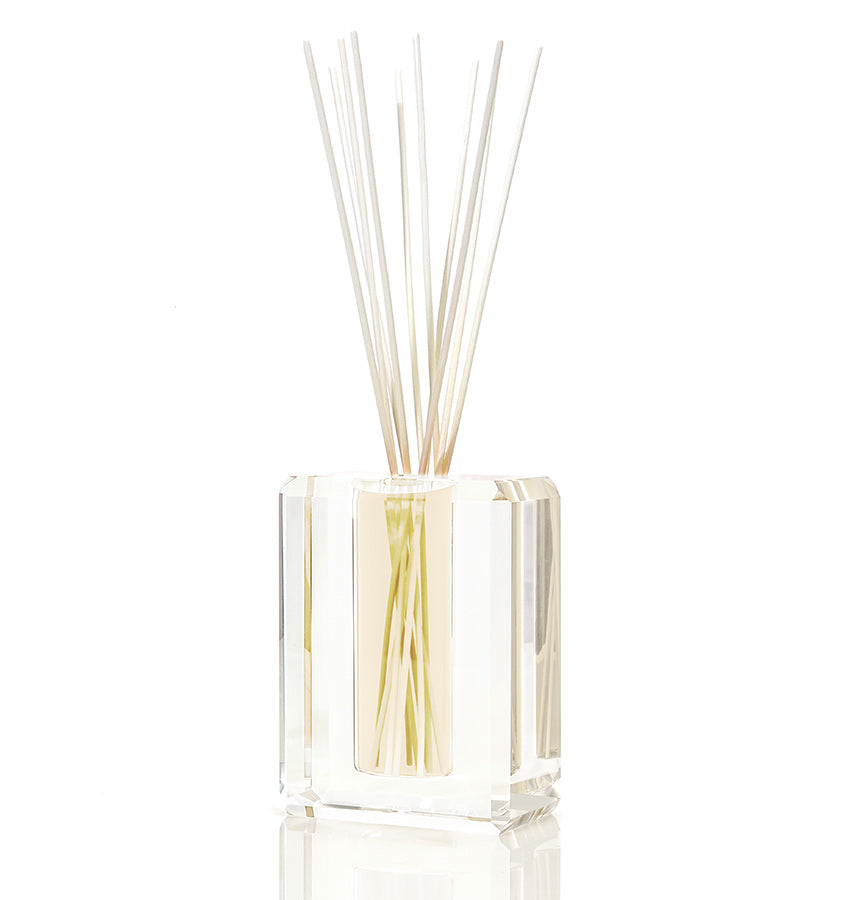 Antica Farmacista's Crystal Diffuser sold by SFERRA. The lines of this lead crystal reflect and scatter light beautifully.