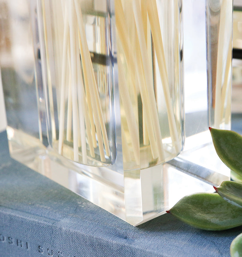 Antica Farmacista's Crystal Diffuser sold by SFERRA. The lines of this lead crystal reflect and scatter light beautifully.