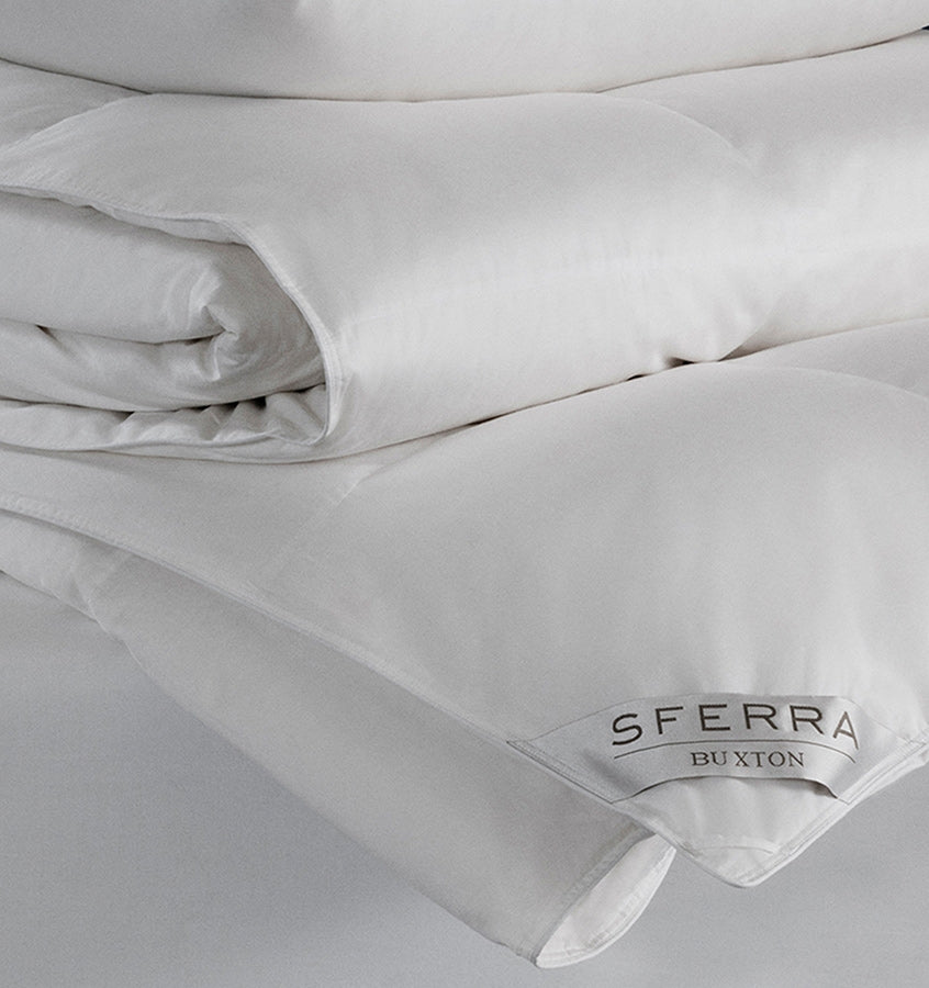 SFERRA Buxton duvet and pillow collection of 600+ European goose down.
