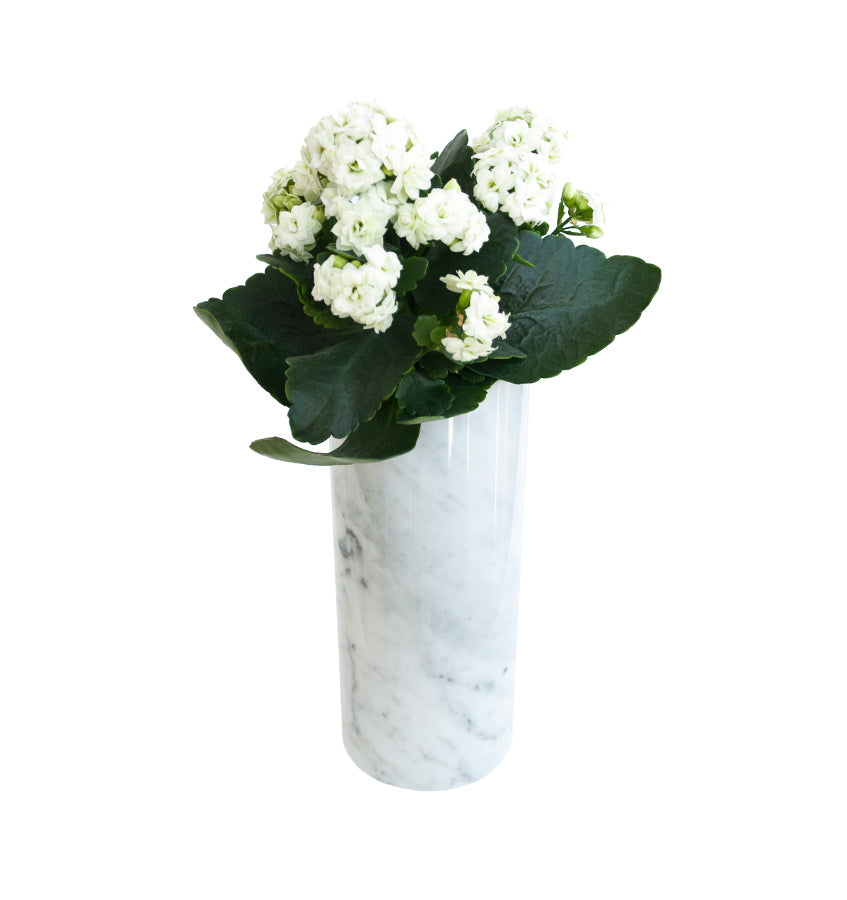 Fiammetta V Italian Marble Cylindrical Vase