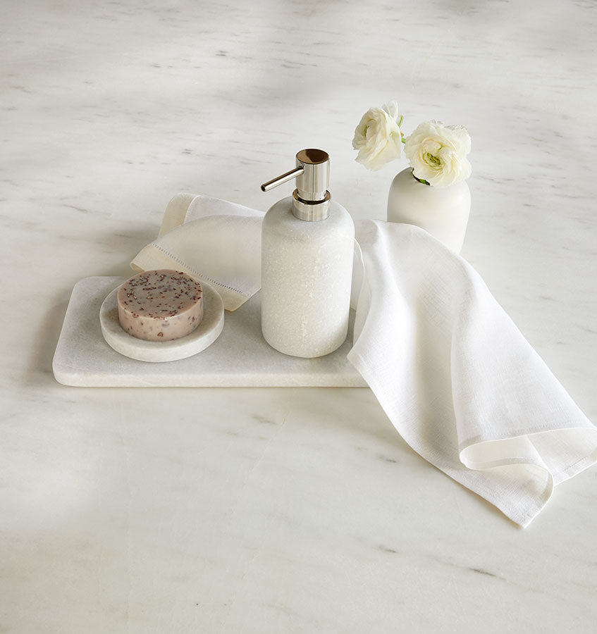 Velina Marble Waste Basket