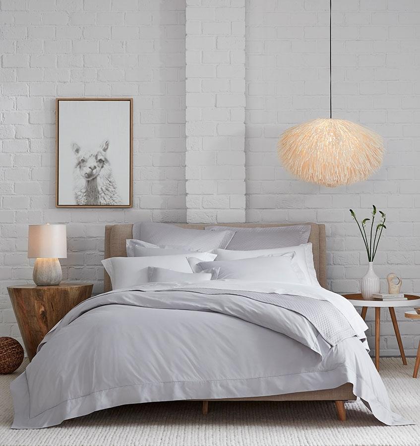 Celeste Duvet Cover, SFERRA's best-selling percale bedding, is woven in Italy from pure, extra-long-staple cotton for a super soft hand.