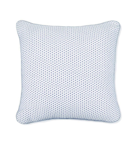 SFERRA Cordo Decorative Pillow, pure cotton interwoven with colored cotton chenille yarns that define a tiny diamond-star motif.